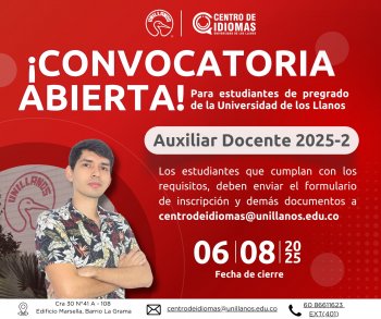 CONVOCATORIA DE AUXILIARES DOCENTE PARA EL PERIODO 2025-2